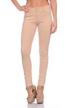 Freyday Modische Damen Jeggings Leggings Hüfthose Stretch Slimfit (M, Beige),Etikettgröße:38 von Freyday