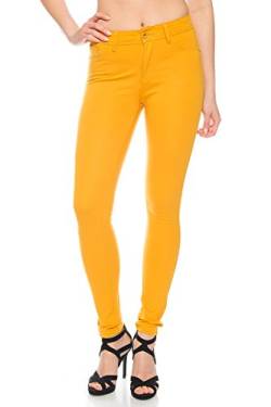 Freyday Modische Damen Jeggings Leggings Hüfthose Stretch Slimfit (Senfgelb, S),Etikettgröße:36 von Freyday