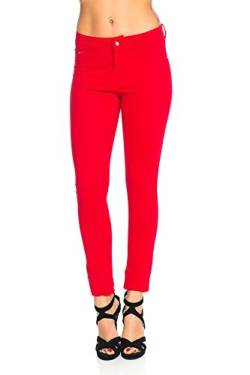 Freyday Modische Damen Jeggings Leggings Hüfthose Stretch Slimfit (XL, Rot),Etikettgröße:42 von Freyday