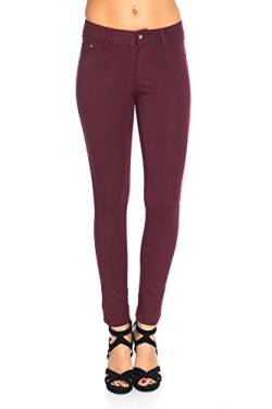 Modische Damen Jeggings Hüfthose Stretch Slimfit (M, Bordeaux),Etikettgröße:38 von Freyday