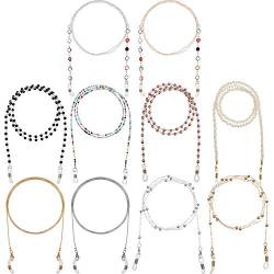 10 Stück Brillenketten Perlen Brillenband Inhaber Gläser Halskette Gurt Auge Glass String für Frauen von Frienda