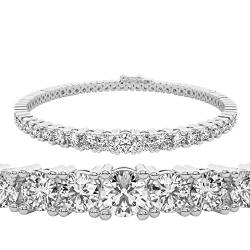 10 Karat EGL Certified Lab Grown Cecily Round Tennis Bracelet Diamond Bracelet Line 7" | 14K Weißgold | Krappenfassung | FG-VS1-VS2 Qualitäts Freundliche Diamanten von Friendly Diamonds