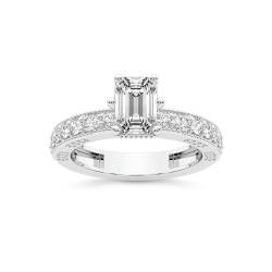 Im Labor Gezüchteter Diamant-Verlobungsring Für Frauen 0.50 Karat IGI-Zertifiziert Smaragd Form | In 14K von 18K in Weiß, Gelb oder Roségold Regalia Milgrain Diamanten Ring | FG-VS1-VS2 Qualität von Friendly Diamonds