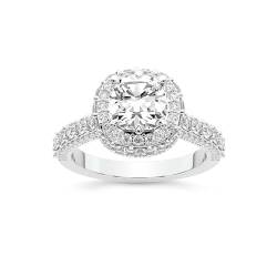 Im Labor Gezüchteter Diamant-Verlobungsring Für Frauen 2 Karat IGI-Zertifiziert Kissen Form | In 14K von 18K in Weiß, Gelb oder Roségold Luxoré Vintage Allure Diamanten Ring | FG-VS1-VS2 Qualität von Friendly Diamonds