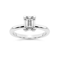 Im Labor Gezüchteter Diamant-Verlobungsring Für Frauen 2 Karat IGI-Zertifiziert Smaragd Form | In 14K oder 18K in Weiß-, Gelb- oder Roségold Mabel Petal Solitaire Diamant-Ring | FG-VS1-VS2 Qualität von Friendly Diamonds