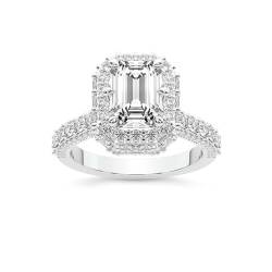 Im Labor Gezüchteter Diamant-Verlobungsring Für Frauen 3 Karat IGI-Zertifiziert Smaragd Form | In 14K von 18K in Weiß, Gelb oder Roségold Luxoré Vintage Allure Diamanten Ring | FG-VS1-VS2 Qualität von Friendly Diamonds