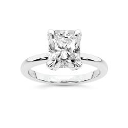 Im Labor Gezüchteter Diamant-Verlobungsring Für Frauen 4 Karat IGI-Zertifiziert Strahlend Form | In 14K oder 18K in Weiß-, Gelb- oder Roségold Mabel Petal Solitaire Diamant-Ring | FG-VS1-VS2 Qualität von Friendly Diamonds