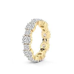 Oval & Runden Form Im Labor Gezüchteter Diamant Mariah Ewigkeitsring Für Frauen | 3 Karat IGI-Zertifiziert 14K Gelbgold | FG-VS Qualität Freundliche Diamanten Größe des Ewigkeitsrings 10 von Friendly Diamonds