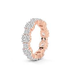 Oval & Runden Form Im Labor Gezüchteter Diamant Mariah Ewigkeitsring Für Frauen | 7 Karat IGI-Zertifiziert 14K Roségold | FG-VS Qualität Freundliche Diamanten Größe des Ewigkeitsrings 10 von Friendly Diamonds