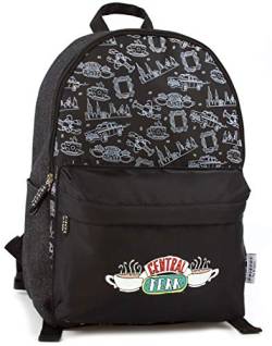 Freunde Kinder Rucksack Central Perk Logo für Mädchen und Jungen Schwarze Reißve Einheitsgröße von Friends