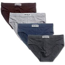 Friendumo 4er Pack Mehrfarbige Herren Slips Atmungsaktive Hosen Baumwollshorts Weiche Baumwolle RC-Baumwolle-Größe 2XL von Friendumo