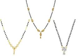 Frienemy Home Presents Eine Gram Gold Plattierte Kombination Von 3 Mangalsutra Halskette Anhänger Tanmaniya Nallapusalu Schwarze Perlenkette Für Frau Und Mädchen #Frienemy-2077 von Frienemy Home