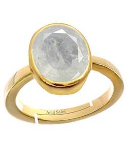 Frienemy Presents 4,25 Carat / 5,25 Ratti Gold Ring Natural White Sapphire Stone Safed Pukhraj Adjaistaible Ring Birthstone Edelsteine ​​Edelsteine #Frienemy-252 von Frienemy Home