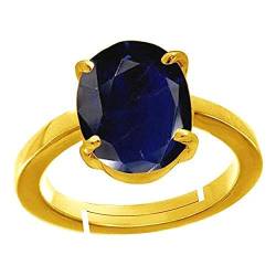 Frienemy Presents Blue Sapphire/Neelam 7.25 Ratti 6.62 Crt Stone Panchdhatu Einstellbarer Ring Für Frauen #Frienemy-745 von Frienemy Home