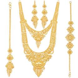 Frienemy Presents Brautparty EIN Gramm Gold Original Wachsforming Work Premium Rani Haar/Juelry/Jwelery/Jualary/Long Neckalce // Bridaljewellery Set Für Frauen (10,5#Frienemy-2118 von Frienemy Home