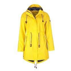 Friesennerz Damen Regenjacke 'Oh! Nass'is!' II mit Innenfutter - Regenmantel Outdoorjacke Regenparka wasserdicht modisch tailliert in Gelb Größe 44/46 von Friesennerz