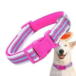 Reflektierendes Hundehalsband - Verstellbare Haustierhalsbänder, gepolstertes Hundehalsband - Haustierbedarf für Hunde, Haustierhalsband mit Metall-D-Schnalle für kleine Hunde, Katzen, Frifer von Frifer