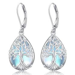 Baum des Lebens Ohrringe 925 Sterling Silber Abalone Muschel Lebensbaum Hängend Ohrringe Schmuck für Damen Mädchen, Geburtstags Muttertags Schmuck Geschenke (Baum des Lebens Ohrringe-G) von Friggem