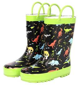 Fringoo - Jungen - Jungen Gummistiefel - Dinosaurier Gummistiefel - Regen Jungenstiefel - Schwarz/Grün - Größe Kinder Größe: 26 EU … von Fringoo