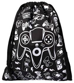 Fringoo - Kindertasche mit Kordelzug | perfekte Schultasche, PE-Kit-Tasche, Schwimmtasche oder Sport-Tasche | inklusive 1,5 cm Riemen für Komfort, Spiel auf, L, Modern von Fringoo