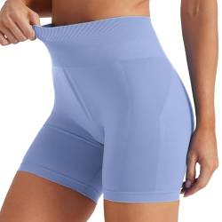 Friptspyg Damen Gym Shorts Booty Scrunch Radlerhose Kurz High Wasit Sport Shorts Nahtlose Workout Fitness Laufen Sportleggings, Lavendel XXL von Friptspyg