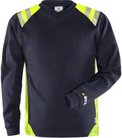 Fristads Flamestat T-Shirt Langarm 7360 Tfl - Größe XL - Marineblau/Warngelb von Fristads