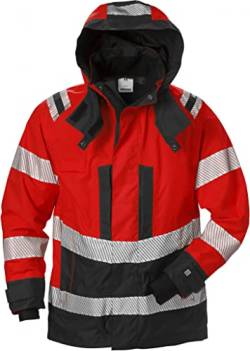 Fristads Hi Vis Airtech® Shell Jacke Damen Klasse 3 4518 Gtt - Größe 2XL - Warnschutz rot/schwarz von Fristads
