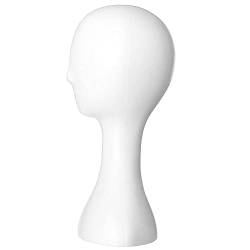 Frogued Fadeless Perückenständer mit glatter Oberfläche, abstraktes Mannequin-Form-Kopfmodell für Perücken, Gläser, Hüte Weiß von Frogued