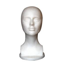 Frogued Weiblicher Schaumkopf-Puppenkopf, rutschfester Schaumkopf für die Praxis, verwendet für Schmuckanzeige, Perückengläser, Sonnenbrillen und Kopfhörer-Displayrahmen von Frogued