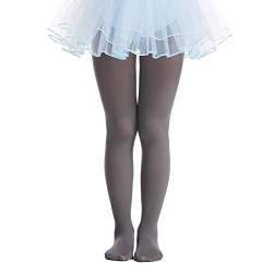 Frola Ballettstrumpfhose Mädchen, Strumpfhose Microfaser Kinder Feinstrumpfhose mit Fuß für Ballet Tanz Gymnastik (Grau, 100-127) von Frola