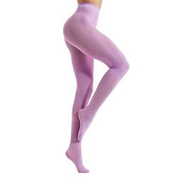 Frola Nur die Damen Strumpfhose 80 Den Blickdicht Microfaser Weich Damenstrumpfhose Light Purple,XXL-3XL von Frola