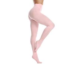 Frola Nur die Damen Strumpfhose 80 Den Blickdicht Microfaser Weich Damenstrumpfhose Rose,XXL-3XL von Frola