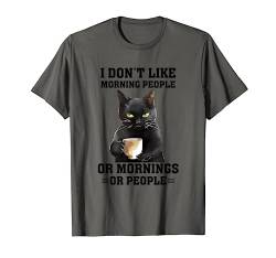 Animal Jokes – I Don't Like Morning People – niedliches Katzen-Design T-Shirt von From Dyzamora