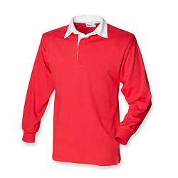 Front Row Langarm Classic Rugby Shirt, Rot/Weiß, Gr.XXL von Front Row