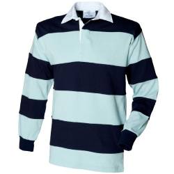 Front Row Rugby-Shirt mit genähten Streifen Gr. L, duck egg von Front Row
