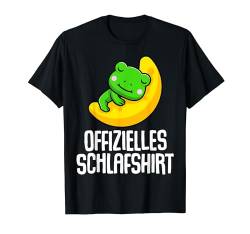 Offizielles Schlafshirt Pyjama Frosch Kröte Lustig Geschenk T-Shirt von Frosch Kröte Geschenkidee Langschläfer Faulenzer