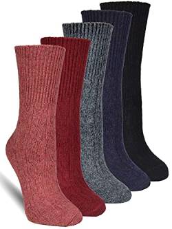 Frostfighter Damen Wintersocken warme Norweger Socken (5x Paar) Baumwolle Wolle (35-38, Muster 3) von Frostfighter