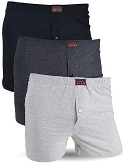 Frostfighter Herren Boxershorts (6er Pack) Unterhosen Schwarz Jersey Baumwolle M - 10XL (DE/NL/SE/PL, Alphanumerisch, XXL, Regular, Regular, Schwarz, Dunkelgrau, Hellgrau) von Frostfighter