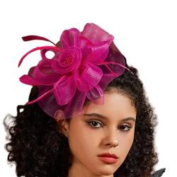 Fascinators Für Frauen Tea Party Stirnband Haarspange Cocktail Blumen Mesh Kopfbedeckung Haarspange Für Hochzeit Party Zylinderhut Fascinator Stirnband von Frotox