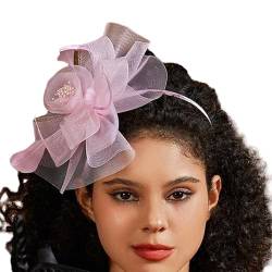 Fascinators Für Frauen Tea Party Stirnband Haarspange Cocktail Blumen Mesh Kopfbedeckung Haarspange Für Hochzeit Party Zylinderhut Fascinator Stirnband von Frotox