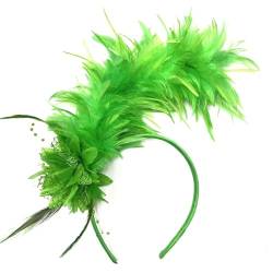 Feder Stirnband 1920er Jahre Gefiederter Fascinator Party Kopfschmuck Kopfbedeckung Haar Accessoire Für Frauen Halloween Karneval Verstellbares Haar Accessoire von Frotox