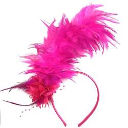 Feder Stirnband 1920er Jahre Gefiederter Fascinator Party Kopfschmuck Kopfbedeckung Haar Accessoire Für Frauen Halloween Karneval Verstellbares Haar Accessoire von Frotox