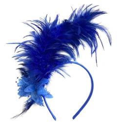 Feder Stirnband 1920er Jahre Gefiederter Fascinator Party Kopfschmuck Kopfbedeckung Haar Accessoire Für Frauen Halloween Karneval Verstellbares Haar Accessoire von Frotox