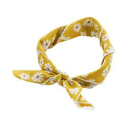 Frotox Pastoral Frauen Baumwolle Quadratisch Schal Sweet Daisy Floral Bandana Halstuch Wrap, Einheitsgröße, 55*55cm von Frotox