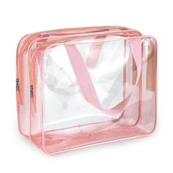 Große Kapazität, klare Reise-Kulturbeutel, Kosmetiktaschen, tragbare Make-up-Taschen, multifunktionale Aufbewahrung für Frauen, transparente Kosmetiktaschen für Frauen, rose, double layer von Frotox