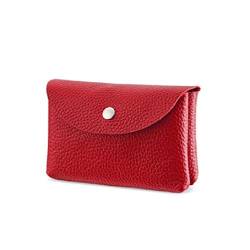 Herren Business Geldbörse Leder Kleingeld Tasche Frauen Tragbare Reise Karten Casual Use Kleine Leder Geldbörse für Männer, rot, double layer von Frotox