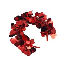 Herz Stirnband Für Damen Und Mädchen Haarband Für Bankett Haarband Glitzer Lametta Dekor Haarband Für Valentinstag Stirnband Glitzer Haar Accessoires Für Mädchen Glitzer Haar Accessoires von Frotox