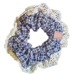 Vintage Floral Scrunchies Spitzenbesatz Übergroße Große Haargummis Haargummis Seil Damen Haarschmuck Pferdeschwanzhalter Vielseitiger Haargummi von Frotox