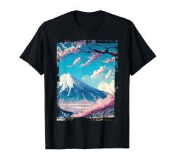 Kirschblüten Fuji Vulkan Vintage Japan Fudschijama Japanisch T-Shirt von Frühling Blumen Garten Kunst Outfit & Geschenke