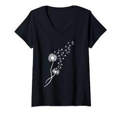 Pusteblume mit Samen, Löwenzahn, Blume, Frühling, Sommer T-Shirt mit V-Ausschnitt von Frühling & Blumen by Anne Mathiasz